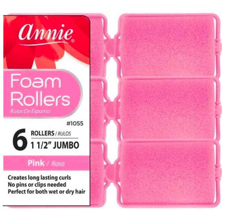 Rouleaux en mousse Annie Jumbo roses, 6 pièces