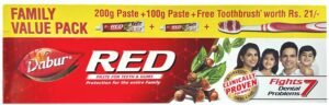 Dabur Red Tandpasta 300 g + Tandbørste